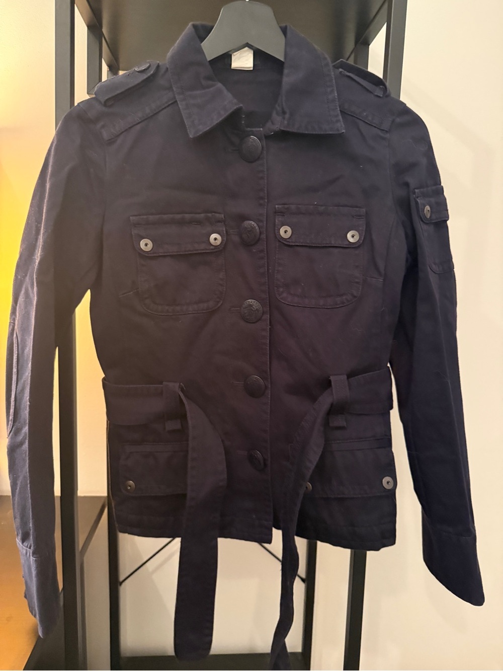 J.Crew Navy Belted Military Jacket XS